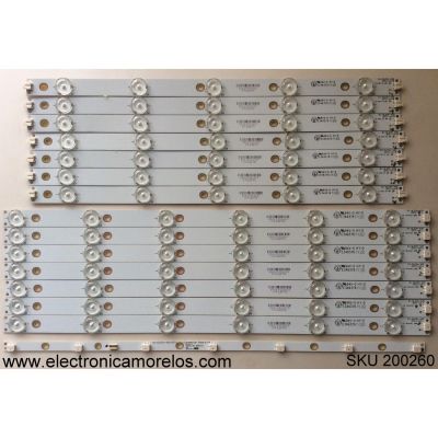 KIT DE LED'S PARA TV (14 PIEZAS) / VIZIO GJ-DLEDV-420-D711-V4-R / GJ-DLEDV-420-D711-V4-L / E349376 / 18.3*387.5*1.0MM / PANEL'S TPT420H2-HVN06 / T420HVN06.3 / TPT420H2-HVN06 REV:S380A / MODELOS E420-B1 / E420-B1 LTYQPTCQ / E420-B1 LTYWPTCQ